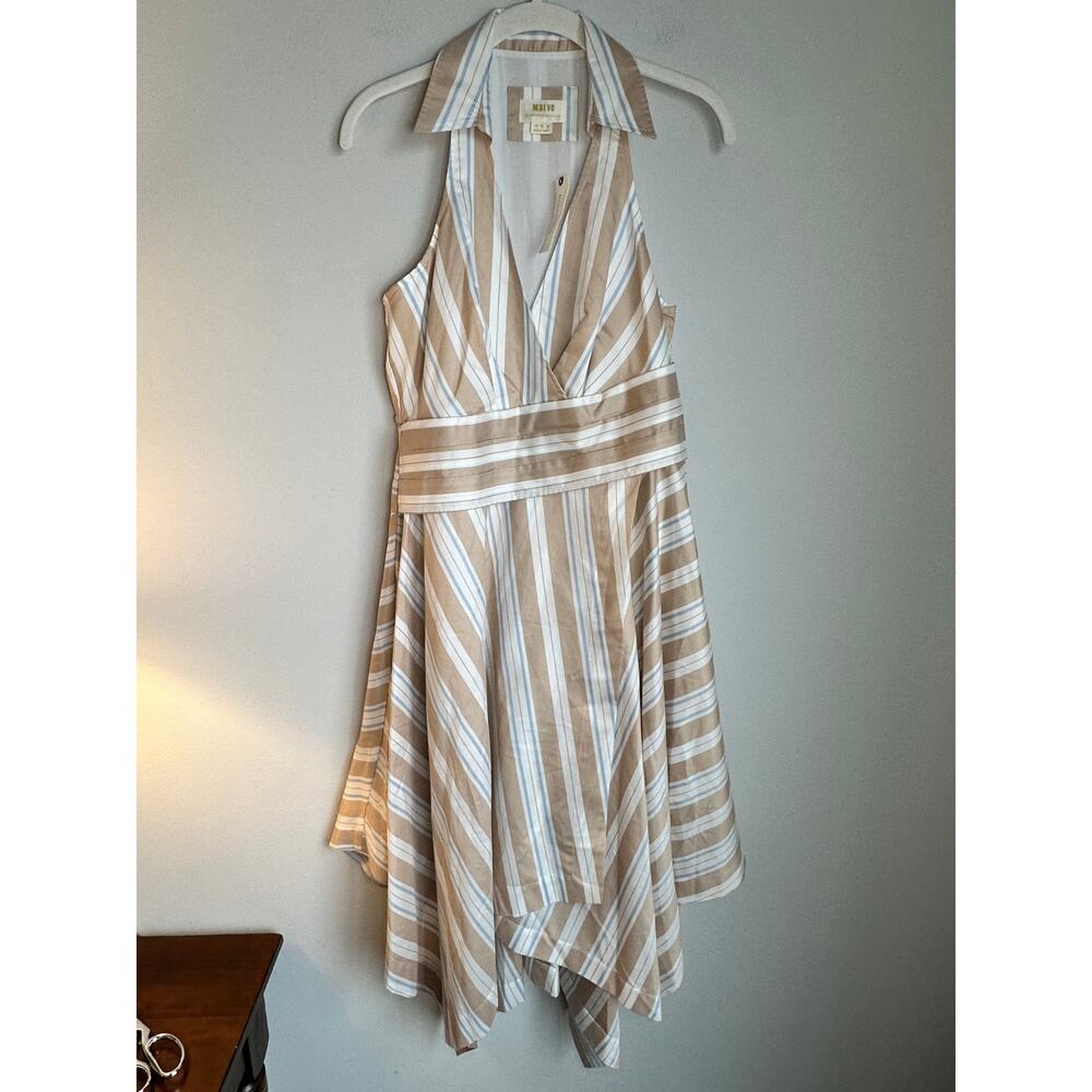 NWT Anthropologie Maeve Striped Asymmetrical Wrap Dress Size 4